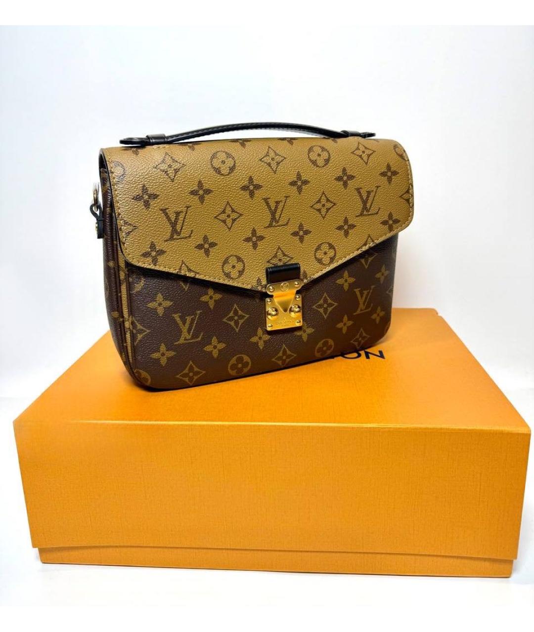 LOUIS VUITTON Бежевая кожаная сумка через плечо, фото 2