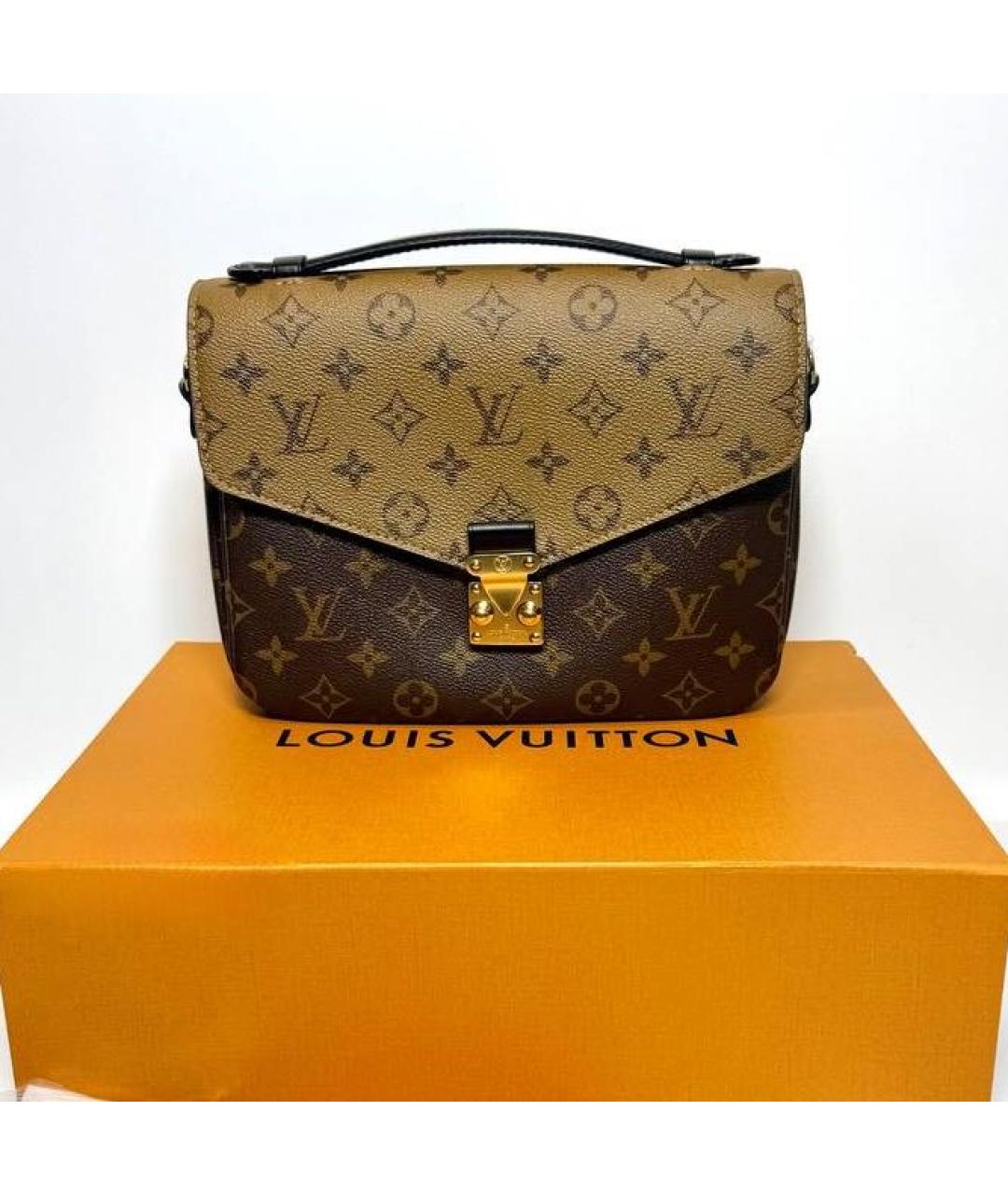 LOUIS VUITTON Бежевая кожаная сумка через плечо, фото 5