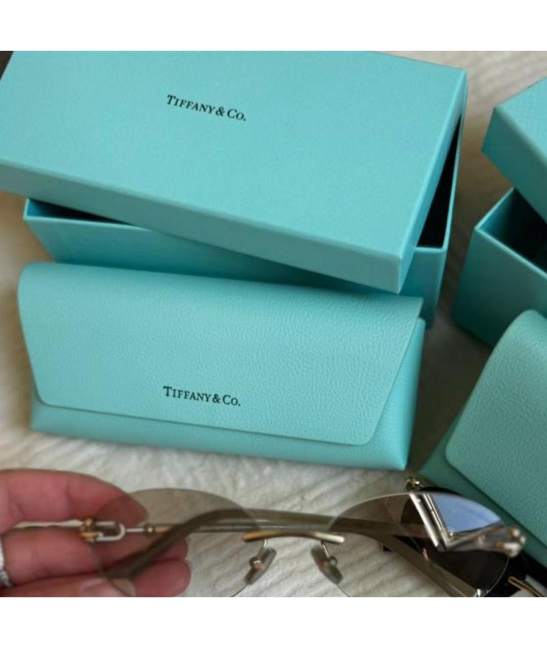 TIFFANY&CO Серые металлические солнцезащитные очки, фото 4