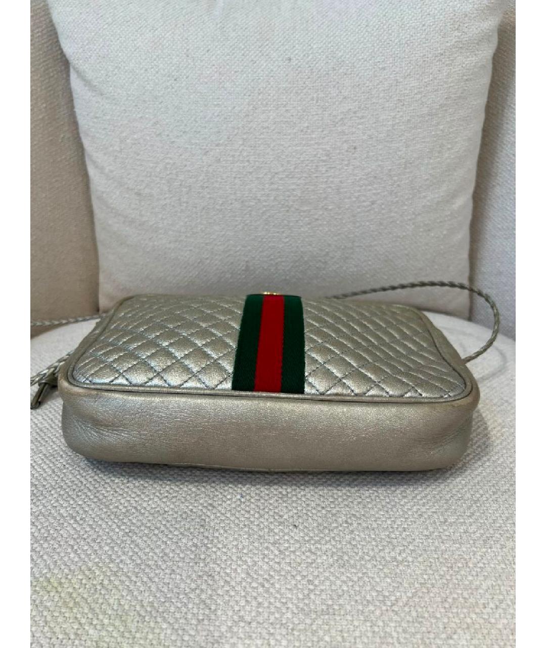 GUCCI Серебряная кожаная сумка через плечо, фото 2