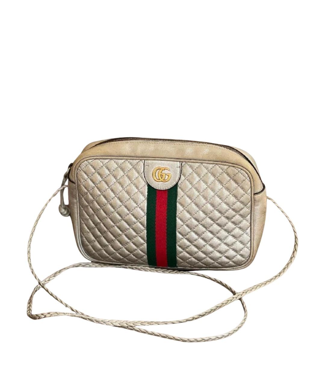 GUCCI Серебряная кожаная сумка через плечо, фото 1