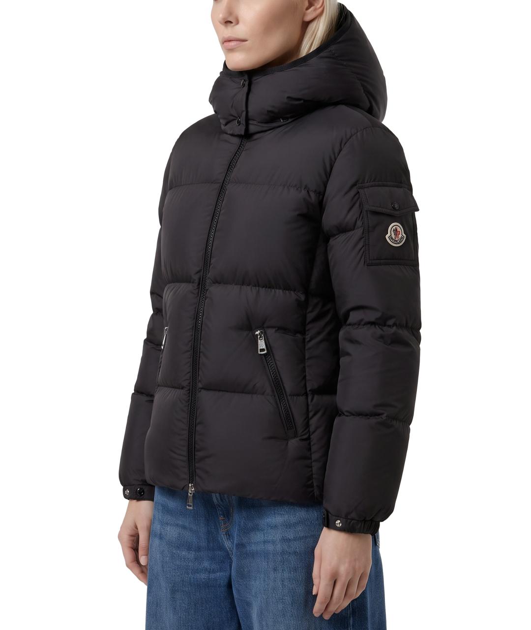 MONCLER Черный полиэстеровый пуховик, фото 2