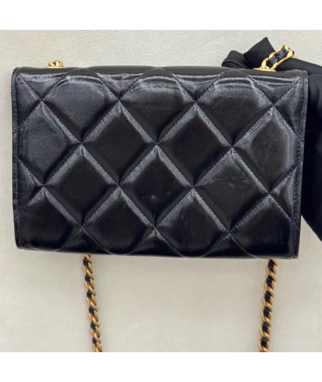 CHANEL Черная кожаная сумка через плечо, фото 4