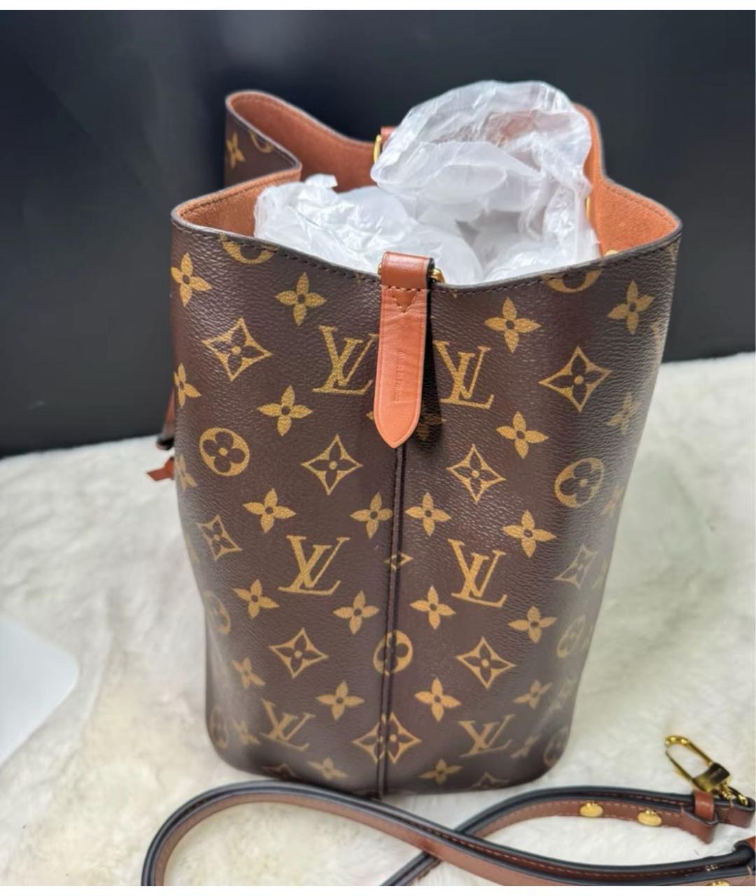 LOUIS VUITTON Коричневая сумка через плечо из канвы, фото 3