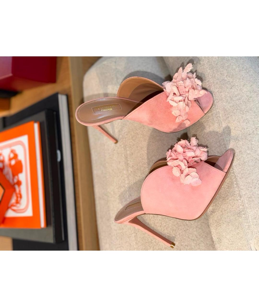 AQUAZZURA Розовые мюли, фото 2