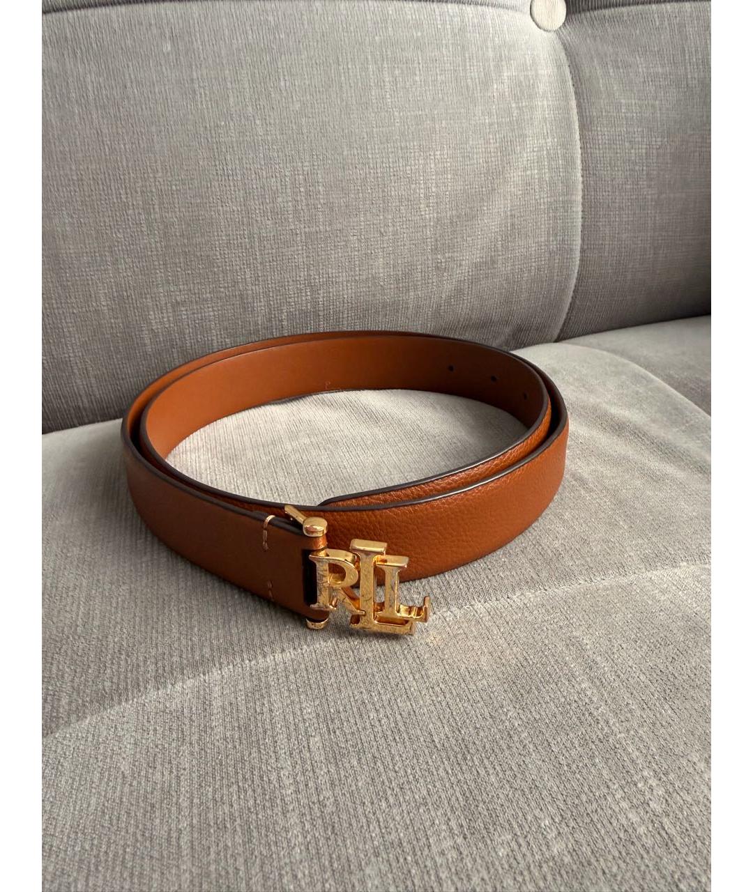 RALPH LAUREN Коричневый кожаный ремень, фото 7