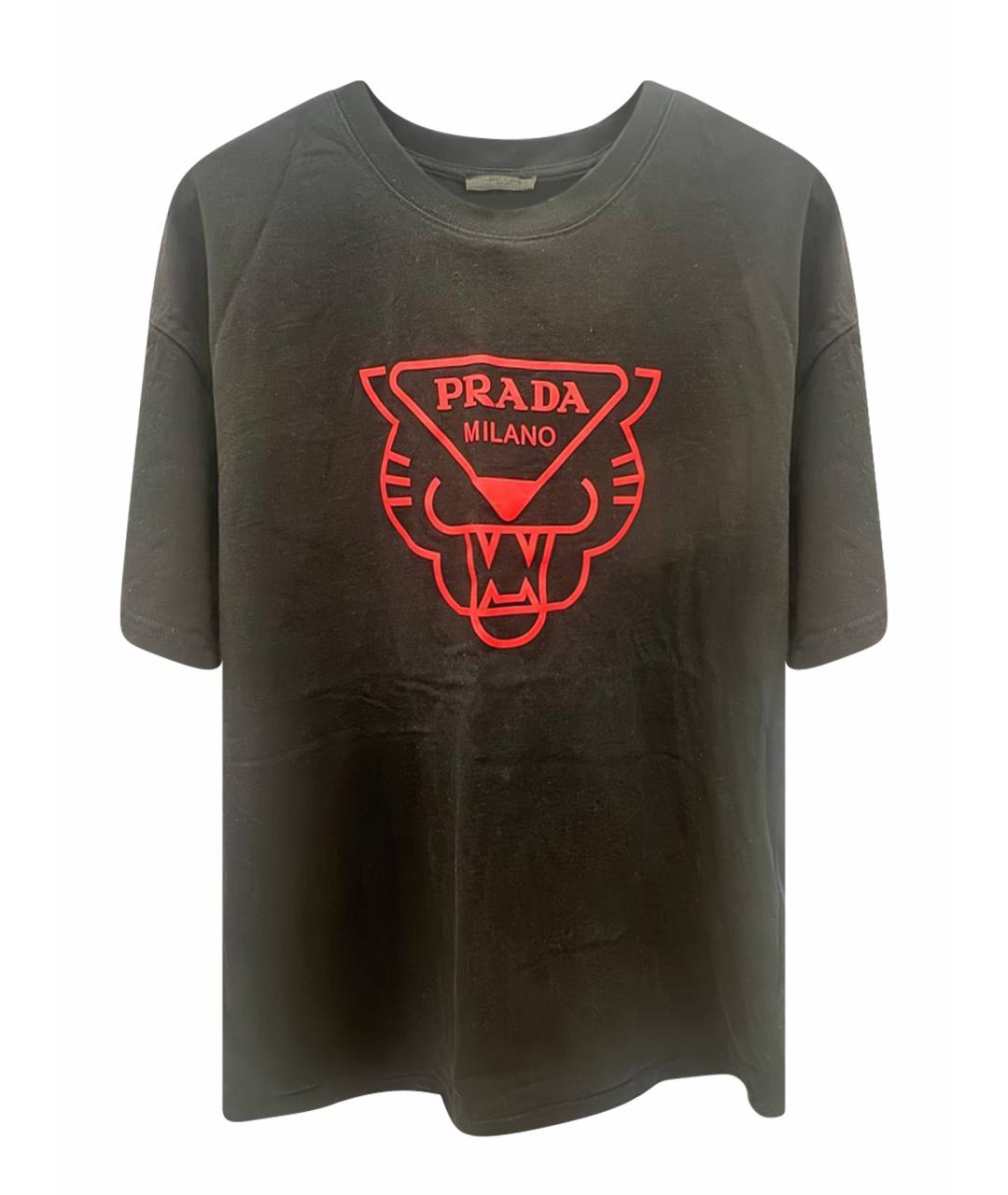 PRADA Черная хлопковая футболка, фото 1