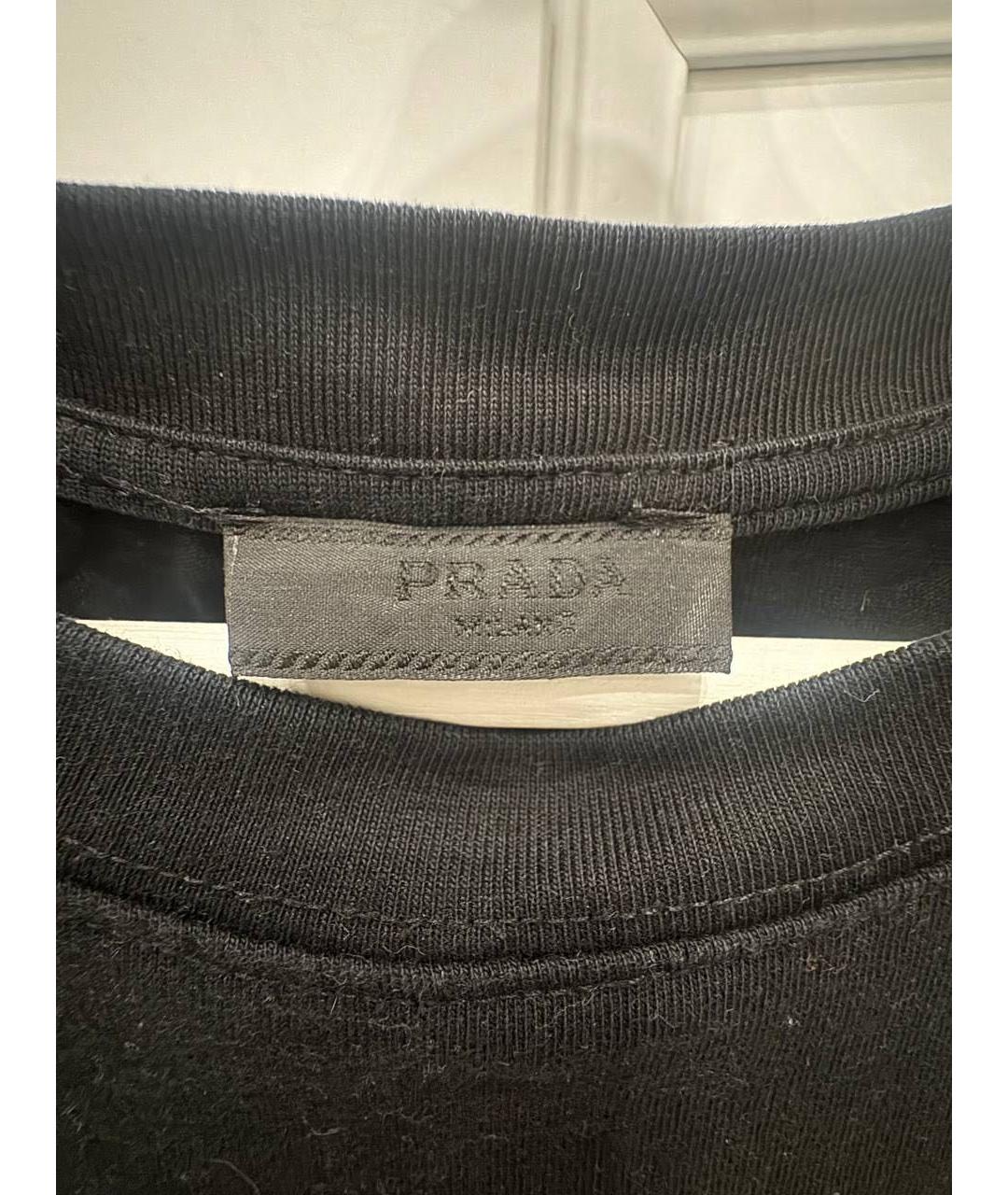 PRADA Черная хлопковая футболка, фото 3