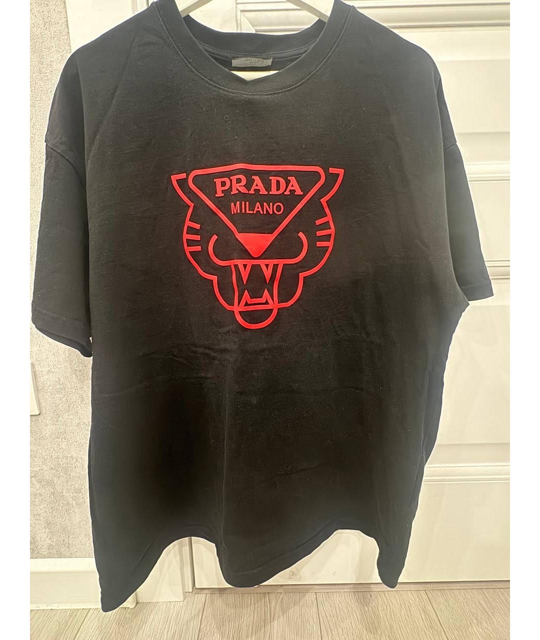 PRADA Черная хлопковая футболка, фото 9