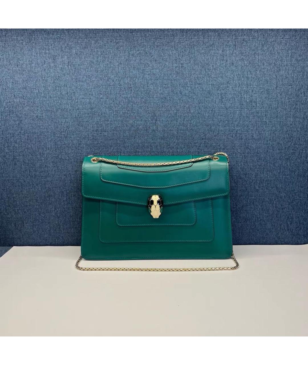 BVLGARI Зеленая кожаная сумка через плечо, фото 5