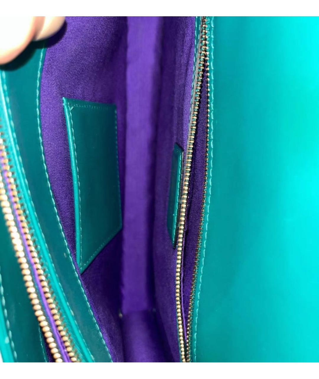 BVLGARI Зеленая кожаная сумка через плечо, фото 4