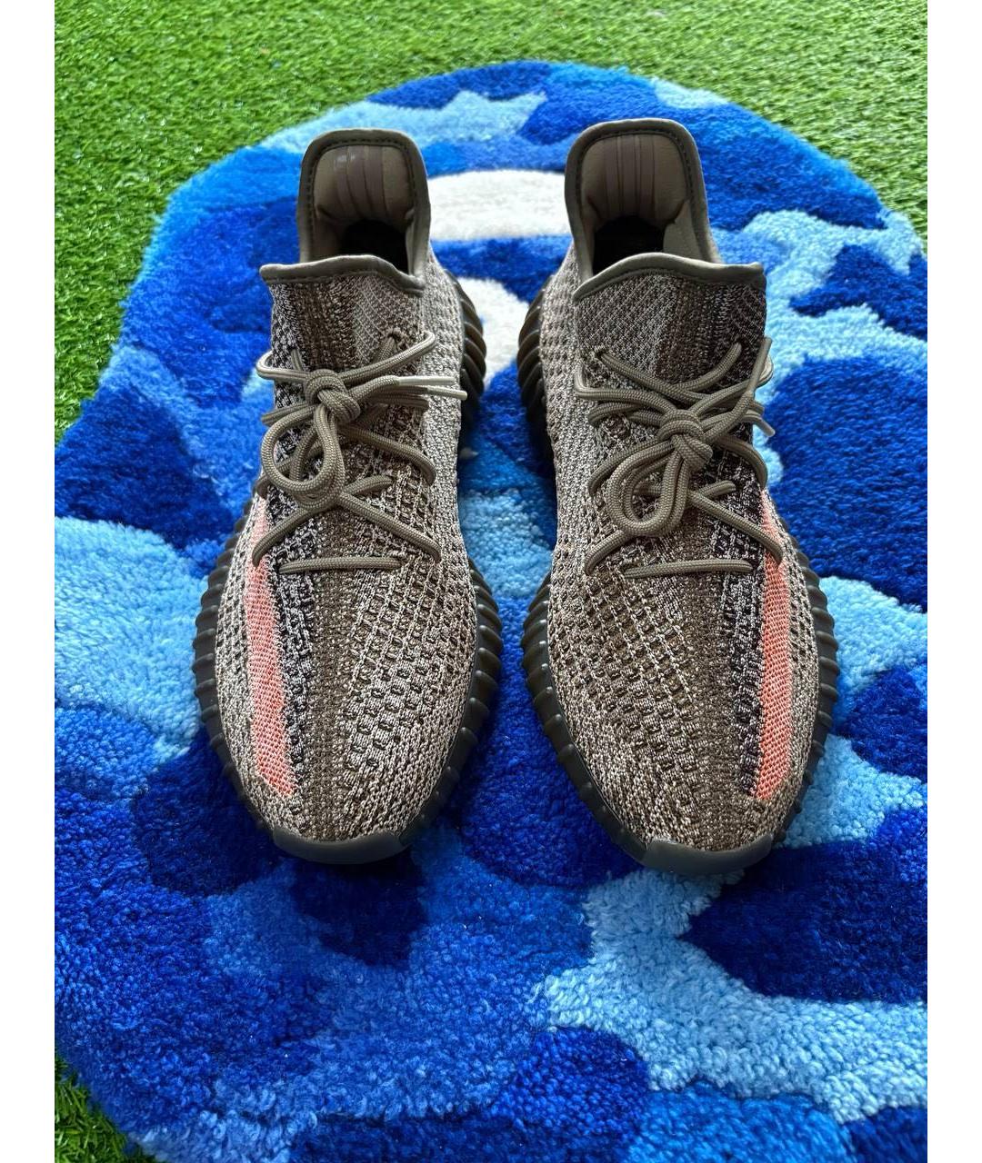 ADIDAS YEEZY Коричневые текстильные низкие кроссовки / кеды, фото 3