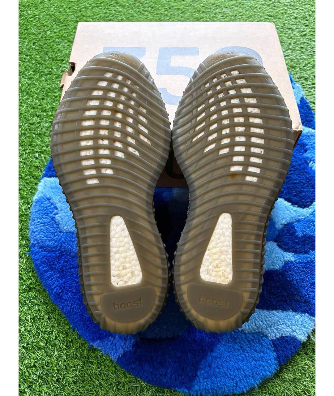 ADIDAS YEEZY Коричневые текстильные низкие кроссовки / кеды, фото 6