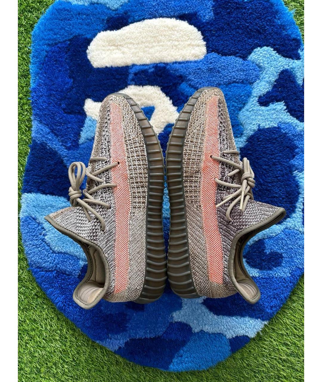 ADIDAS YEEZY Коричневые текстильные низкие кроссовки / кеды, фото 5