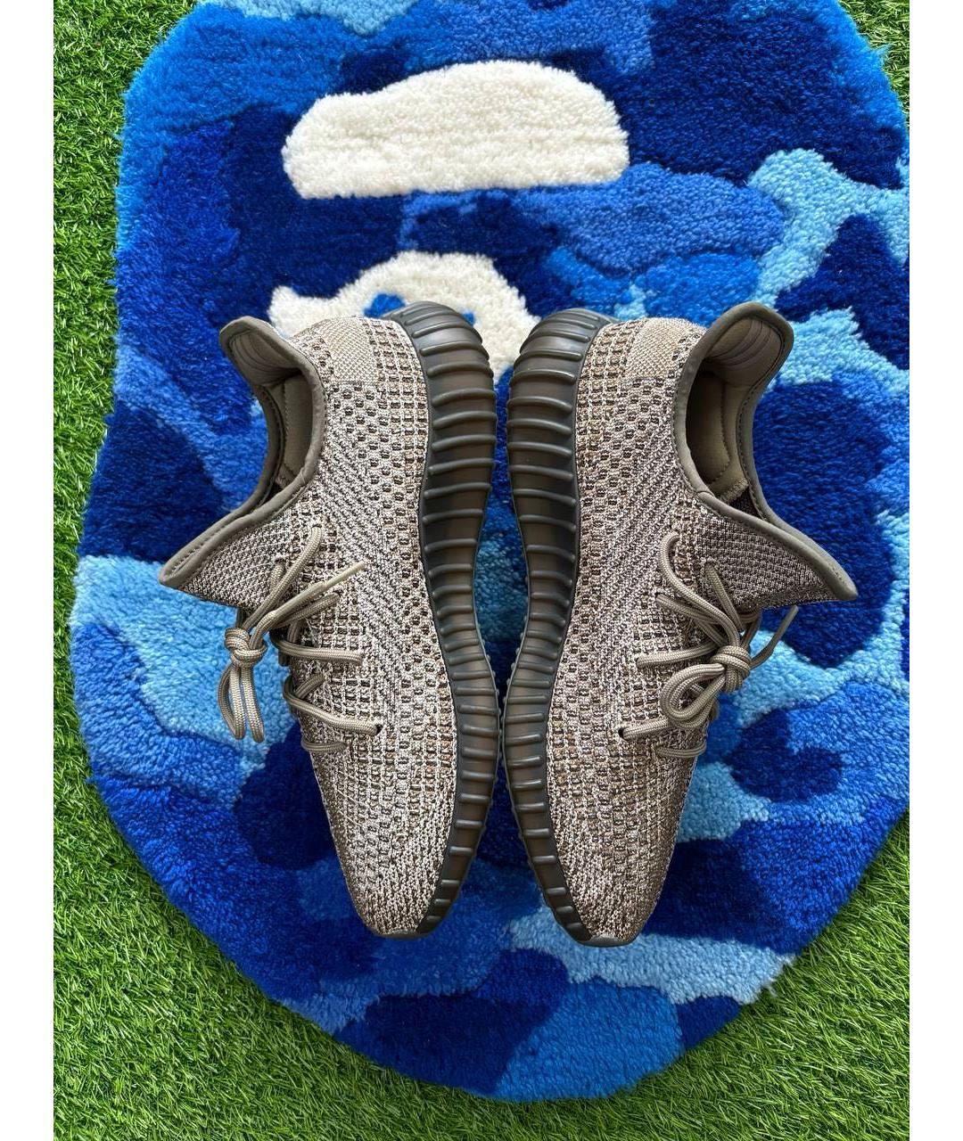 ADIDAS YEEZY Коричневые текстильные низкие кроссовки / кеды, фото 4