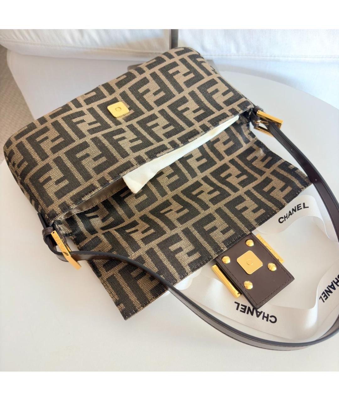 FENDI Коричневая сумка через плечо, фото 3