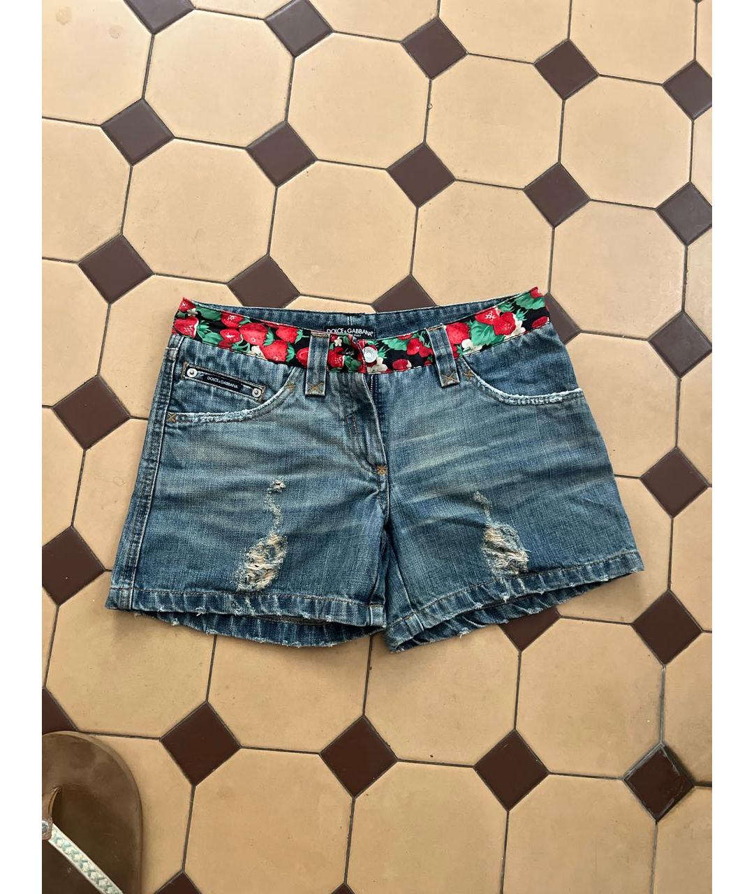 DOLCE&GABBANA Голубые деним шорты, фото 5