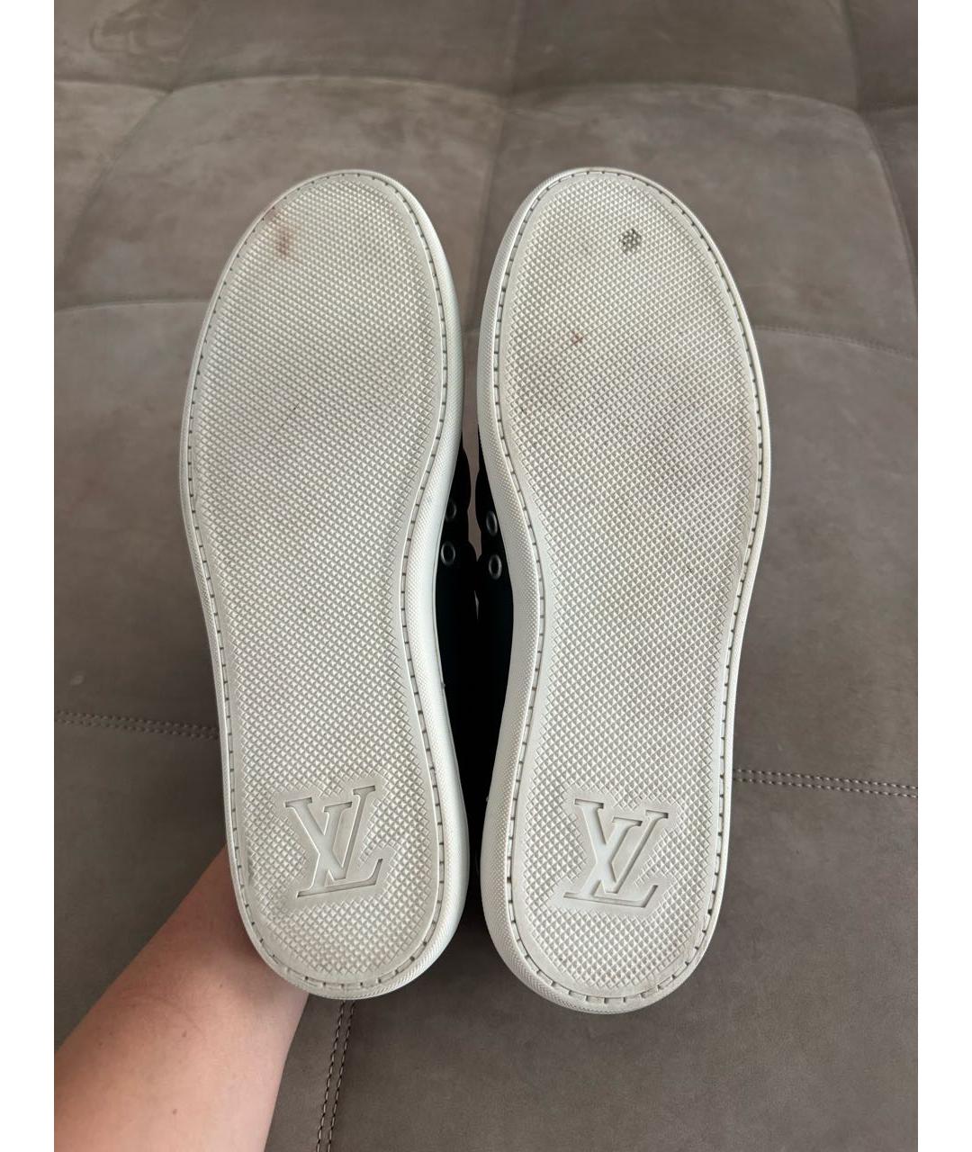 LOUIS VUITTON Черные кожаные низкие кроссовки / кеды, фото 5