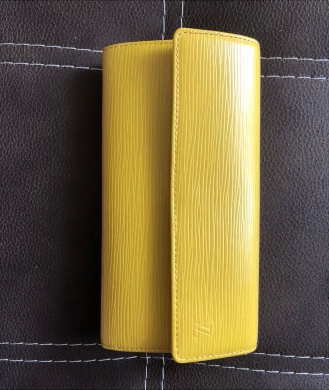 LOUIS VUITTON PRE-OWNED Желтый кожаный кошелек, фото 4