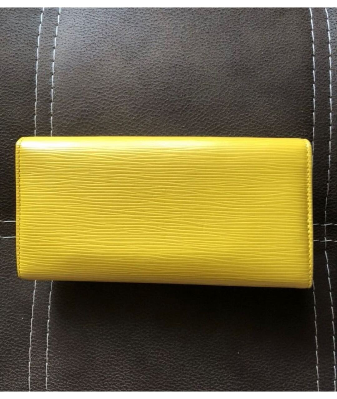 LOUIS VUITTON PRE-OWNED Желтый кожаный кошелек, фото 3