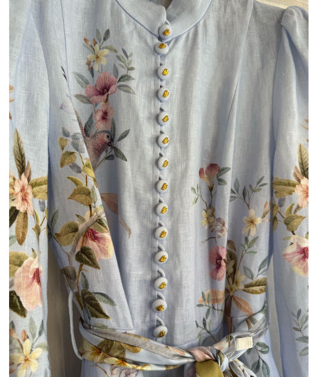 ZIMMERMANN Голубое льняное платье, фото 3