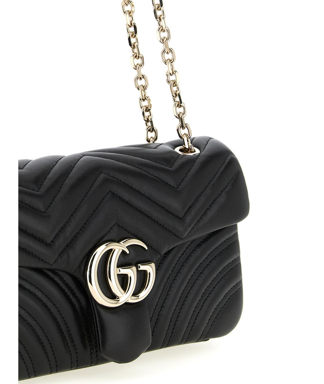 GUCCI Черная кожаная сумка через плечо, фото 4