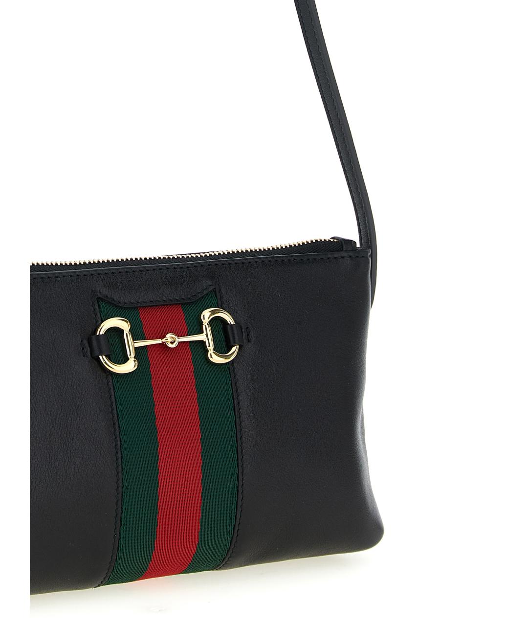 GUCCI Черная кожаная сумка через плечо, фото 3