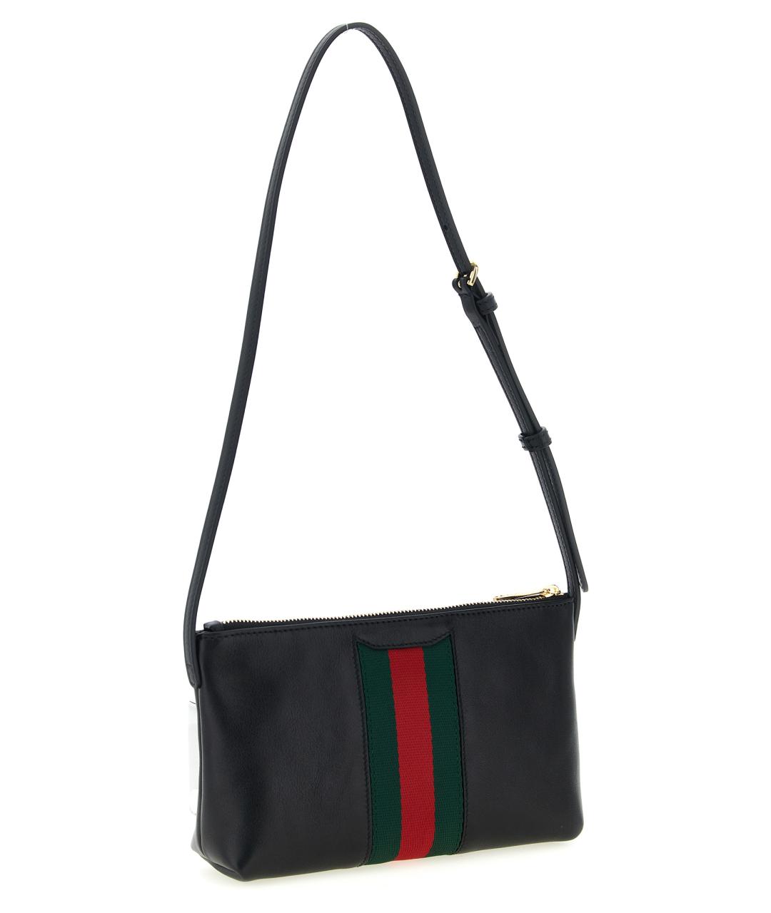 GUCCI Черная кожаная сумка через плечо, фото 2
