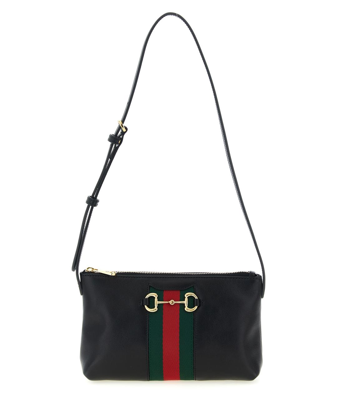 GUCCI Черная кожаная сумка через плечо, фото 1
