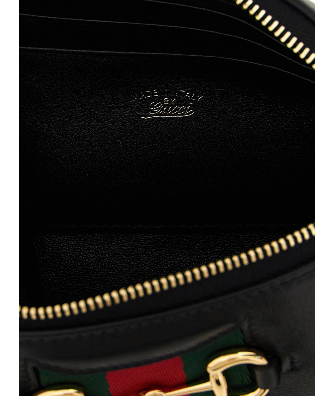 GUCCI Черная кожаная сумка через плечо, фото 4