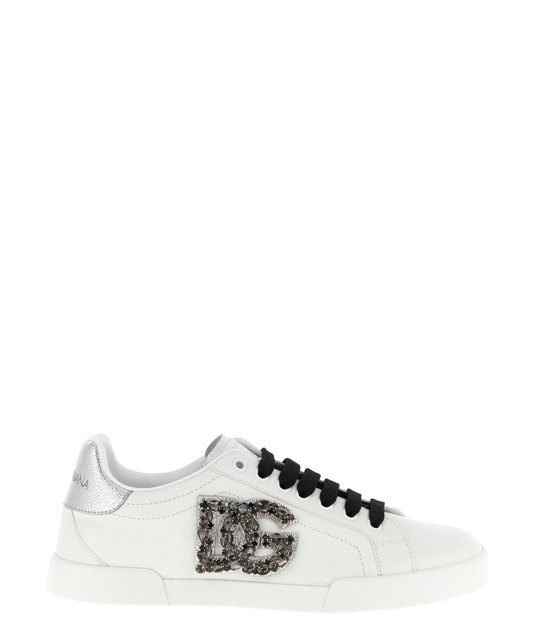 DOLCE&GABBANA Белые кожаные кеды, фото 1