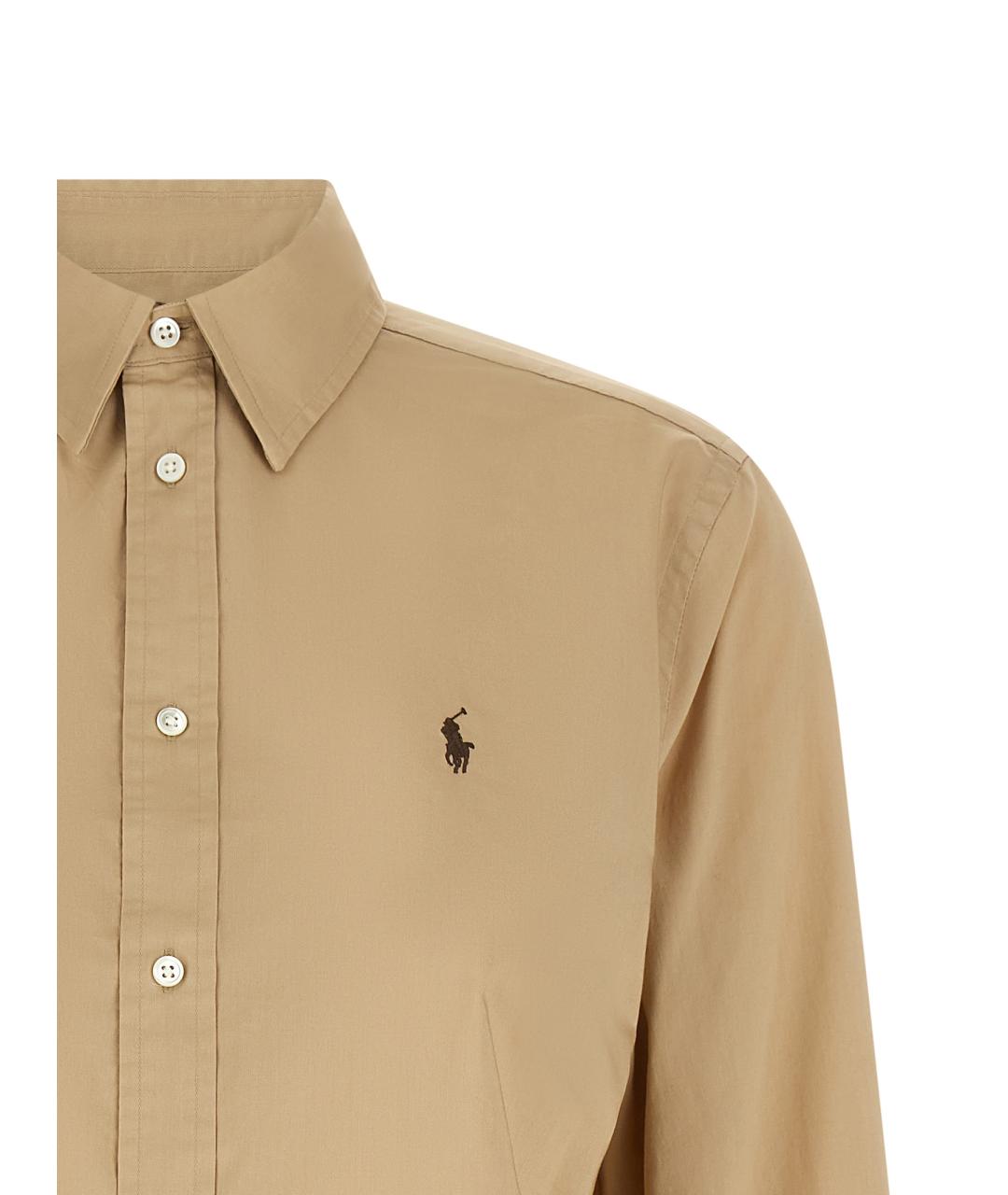 POLO RALPH LAUREN Бежевая хлопковая рубашка, фото 3