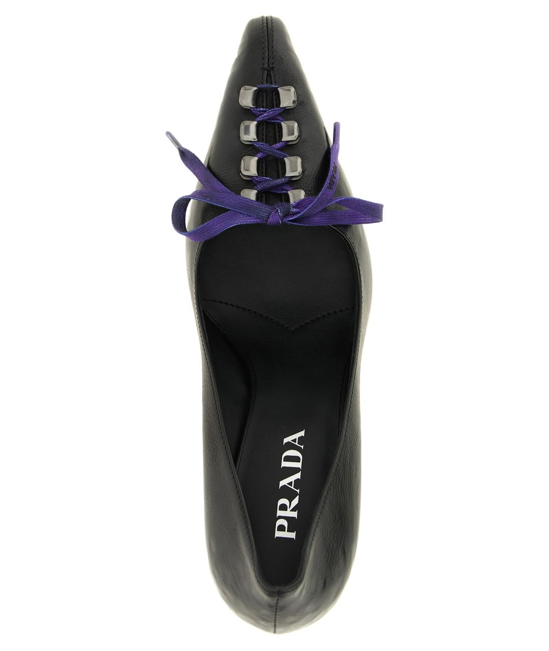 PRADA Черные кожаные туфли, фото 4