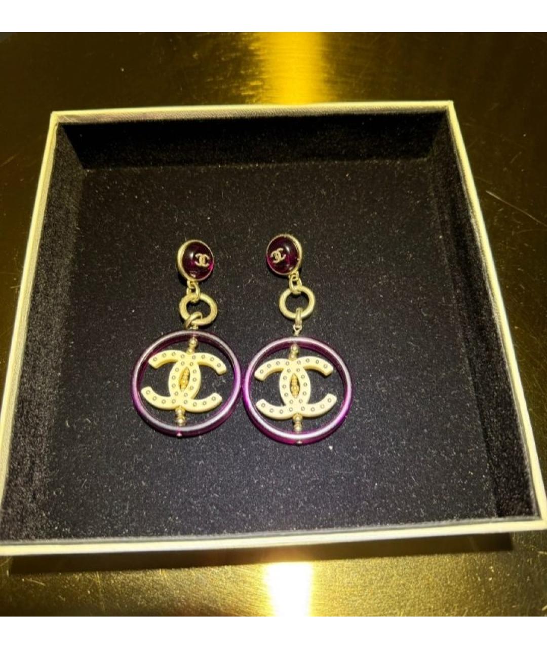 CHANEL Фиолетовые серьги, фото 4