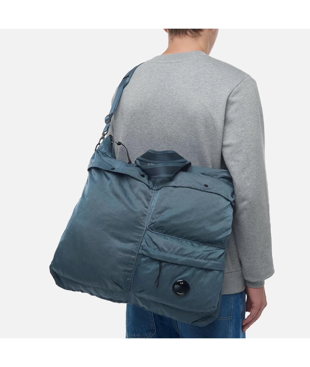 CP COMPANY Синяя нейлоновая сумка тоут, фото 4