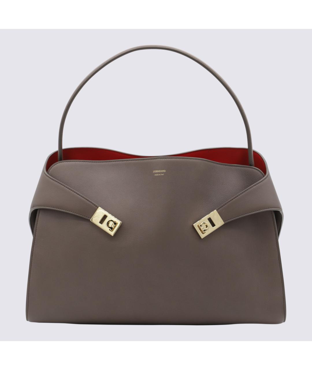 FERRAGAMO Бежевая кожаная сумка тоут, фото 2