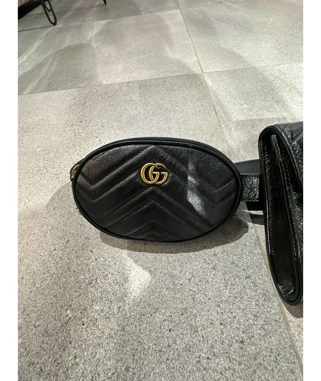 GUCCI Черная кожаная поясная сумка, фото 3
