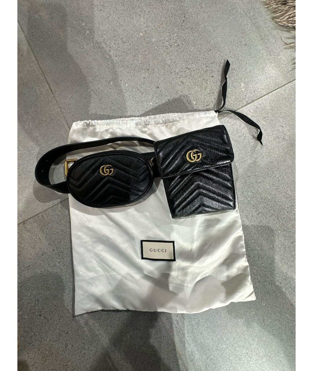 GUCCI Черная кожаная поясная сумка, фото 7