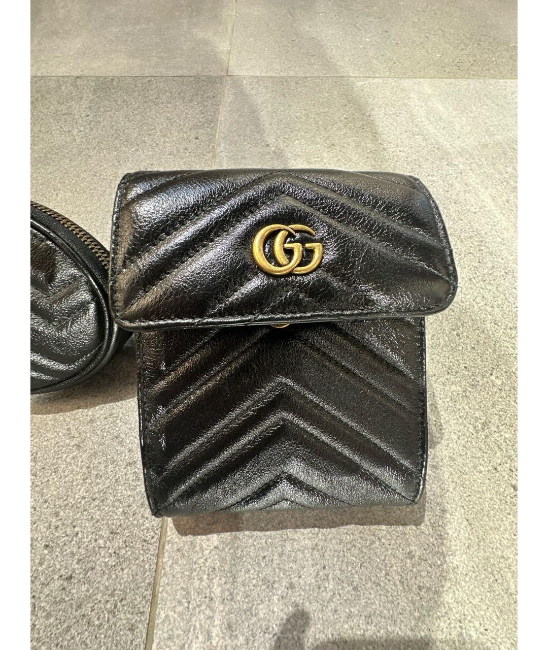 GUCCI Черная кожаная поясная сумка, фото 2