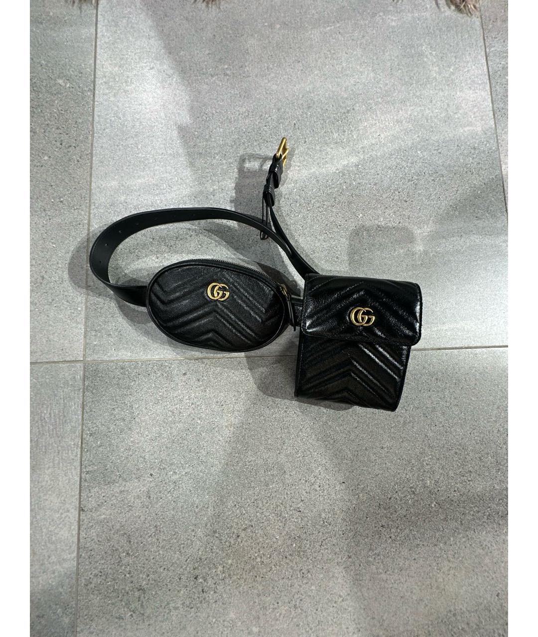 GUCCI Черная кожаная поясная сумка, фото 8