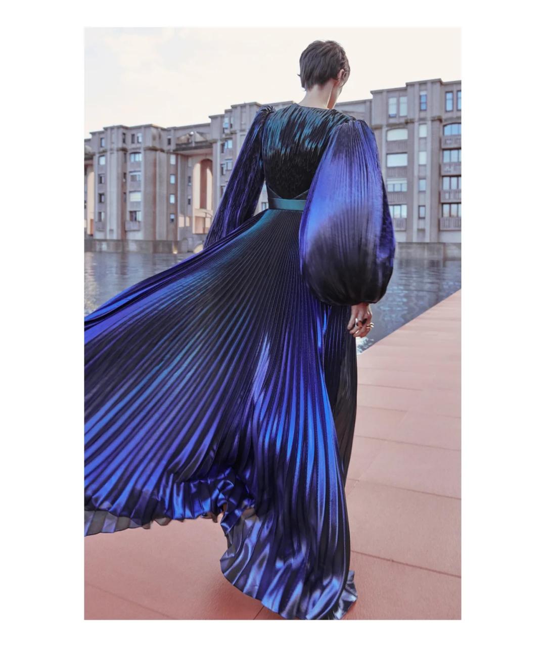 GIVENCHY Синее шелковое вечернее платье, фото 7