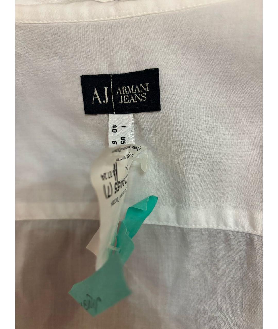 ARMANI JEANS Белая хлопковая рубашка, фото 4