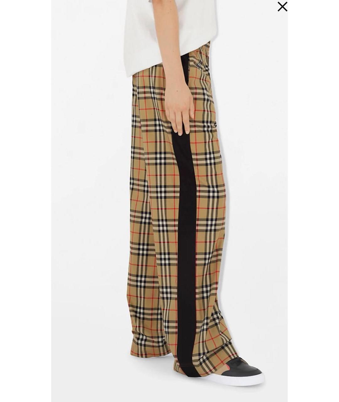 BURBERRY Бежевые брюки широкие, фото 3