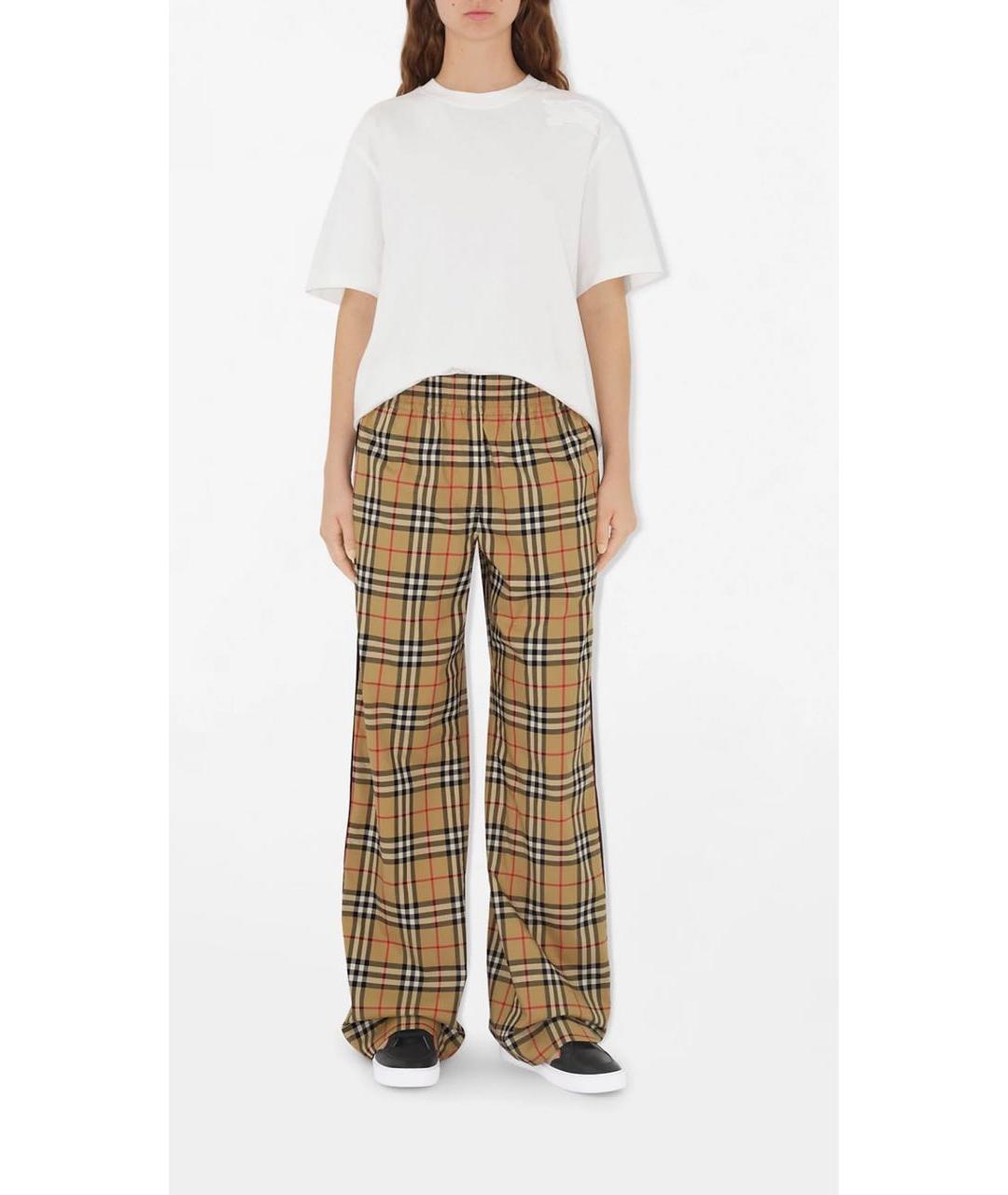 BURBERRY Бежевые брюки широкие, фото 2