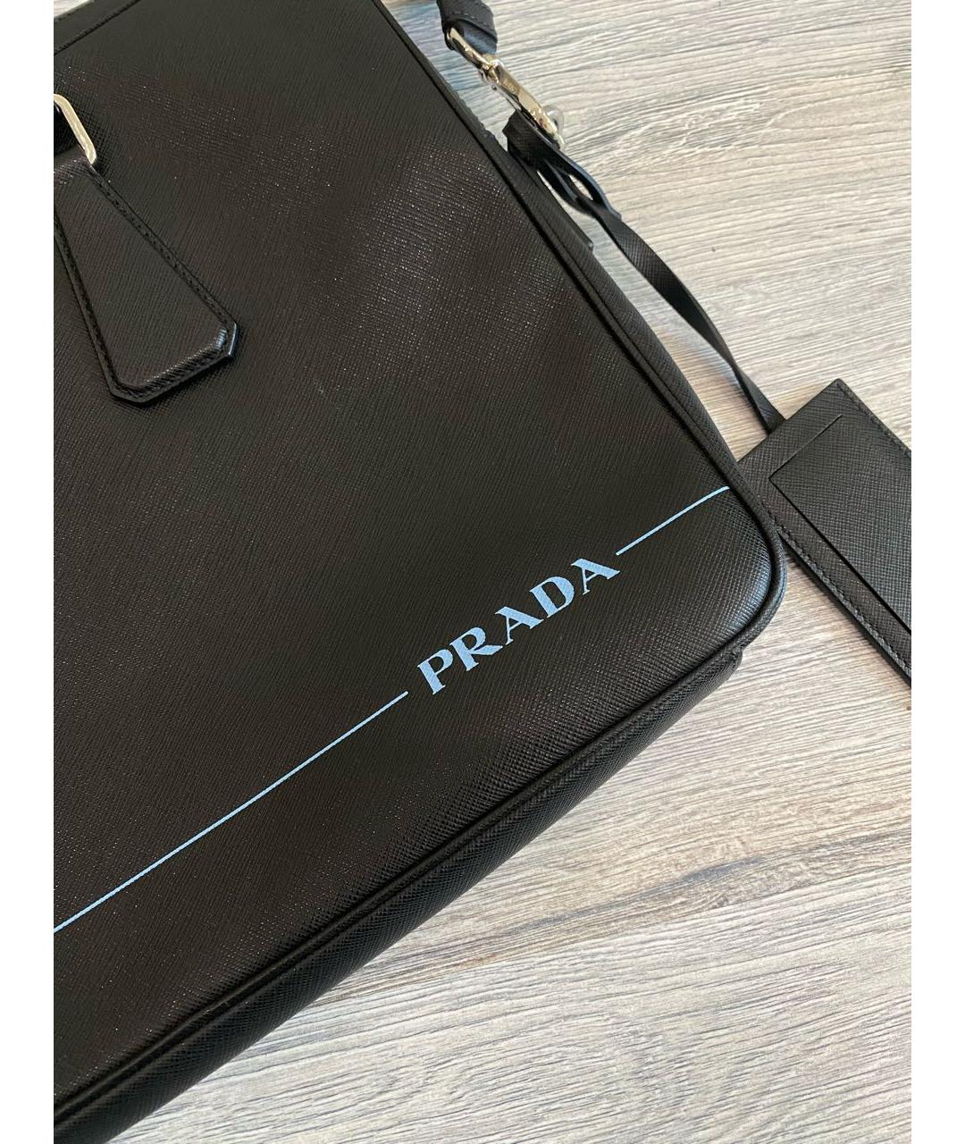 PRADA Черный портфель из канвы, фото 2