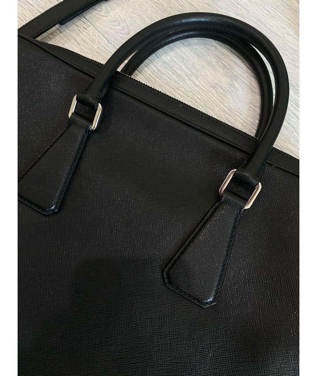 PRADA Черный портфель из канвы, фото 4