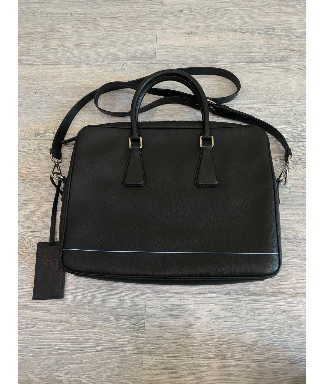 PRADA Черный портфель из канвы, фото 3