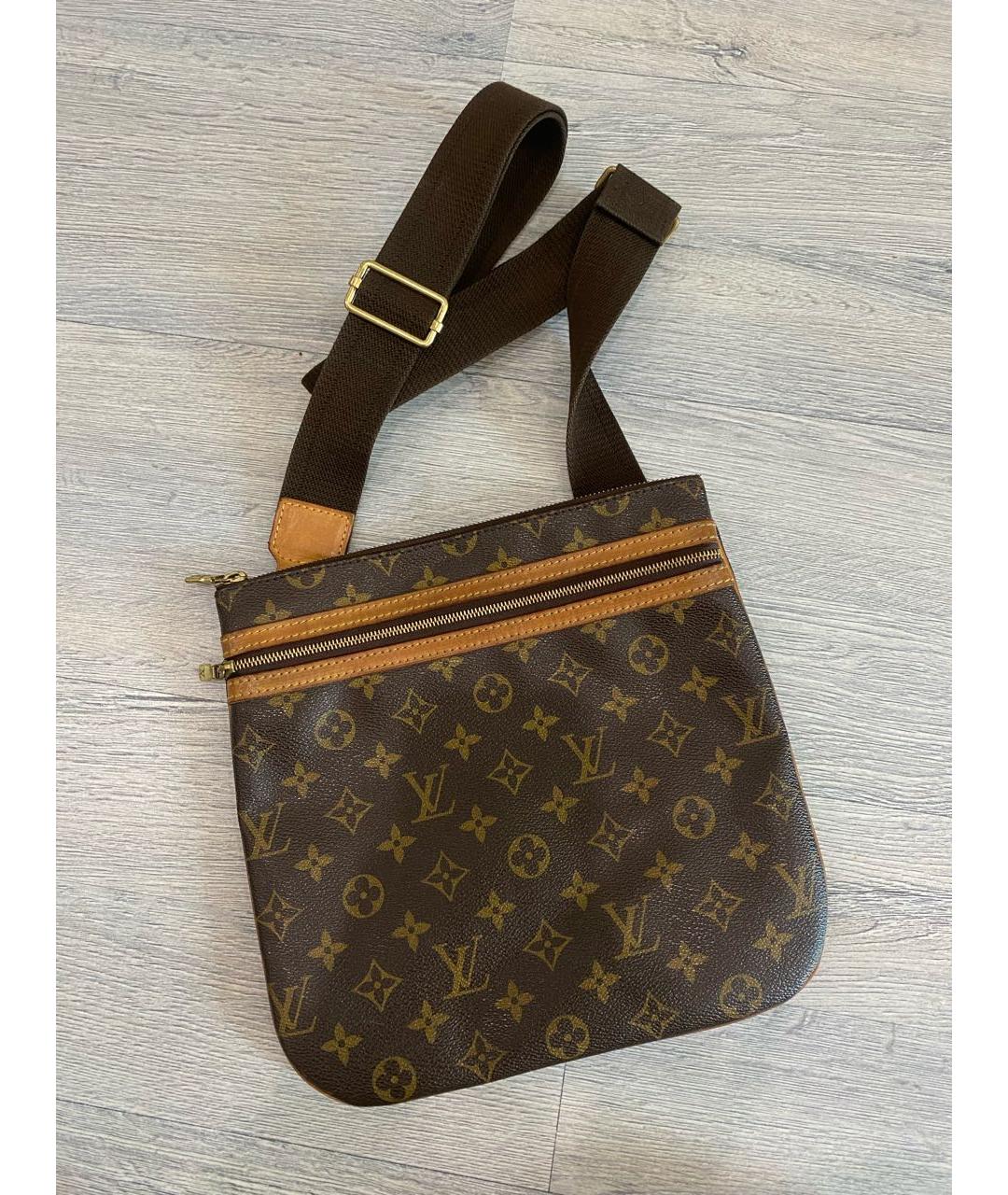 LOUIS VUITTON Коричневая сумка на плечо из канвы, фото 6