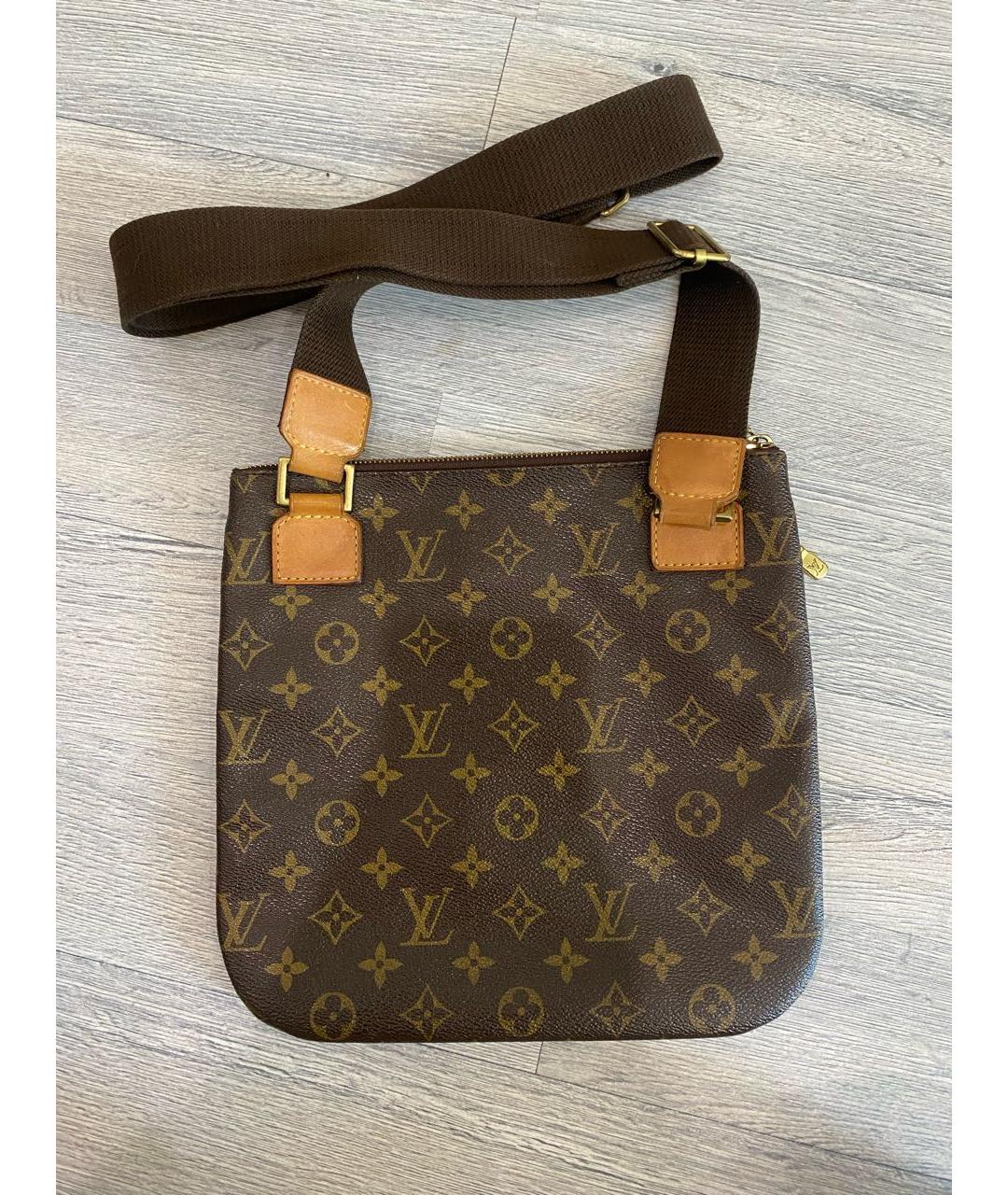 LOUIS VUITTON Коричневая сумка на плечо из канвы, фото 3
