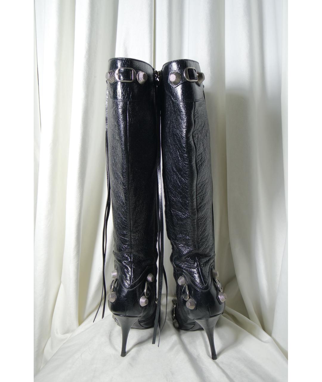 BALENCIAGA Черные кожаные сапоги, фото 2
